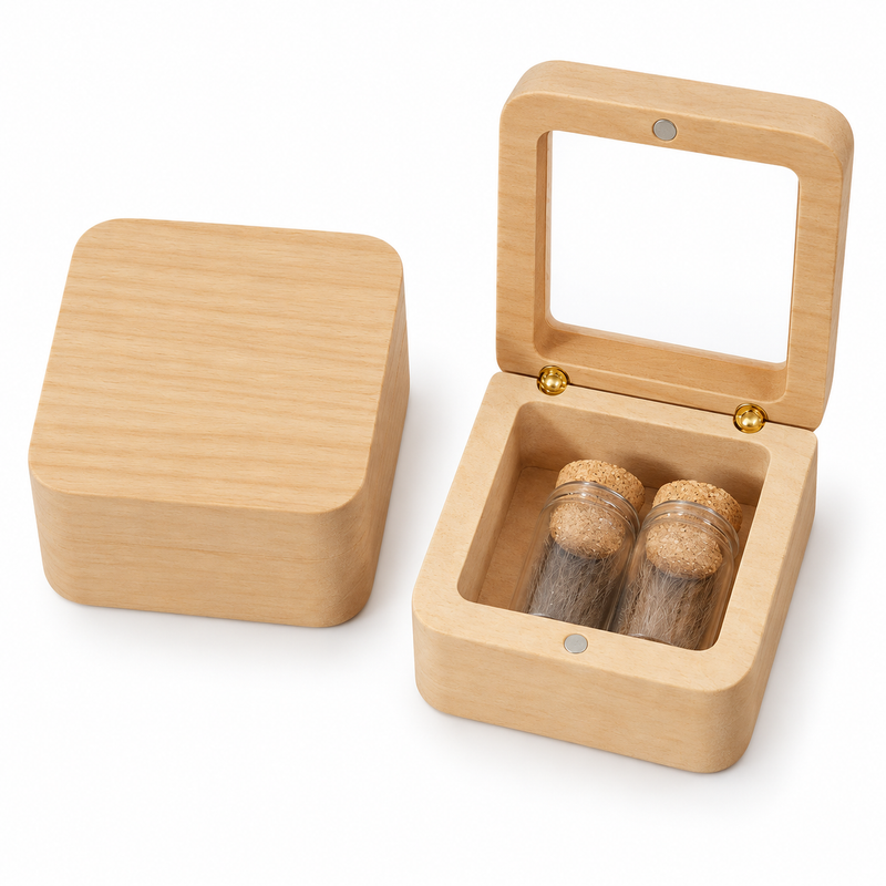 🐾 Coffret Souvenir | Bois | Maison | Maîtres Attentionnés | Deux Fioles