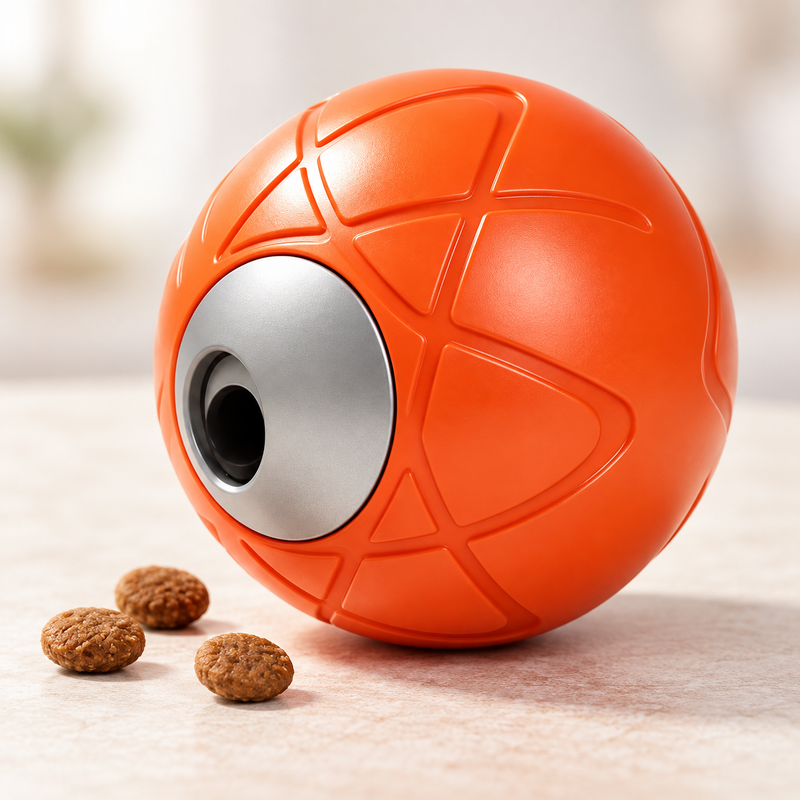 🦴 Balle à friandises | Plastique | Maison | Amis des chiens | Orange vif