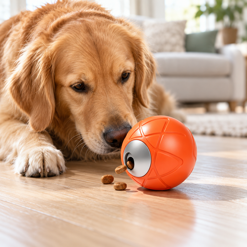 🦴 Balle à friandises | Plastique | Maison | Amis des chiens | Orange vif