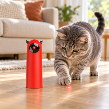 🎯 Jouet laser pour chat | Coque lisse | Maison | Fans de chats | Rouge vif