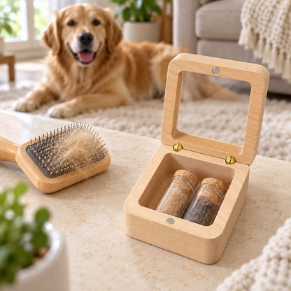 🐾 Coffret Souvenir | Bois | Maison | Maîtres Attentionnés | Deux Fioles