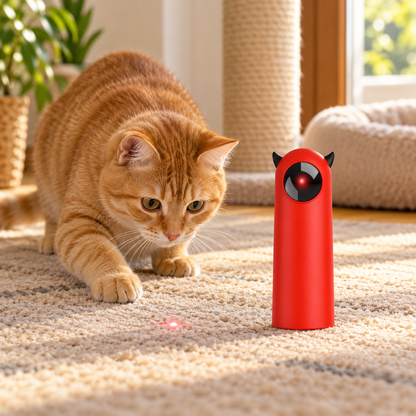 🎯 Jouet laser pour chat | Coque lisse | Maison | Fans de chats | Rouge vif
