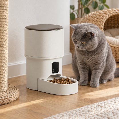 ⏰ Distributeur automatique | Plastique | Maison | Amoureux des chats | Ivoire épuré