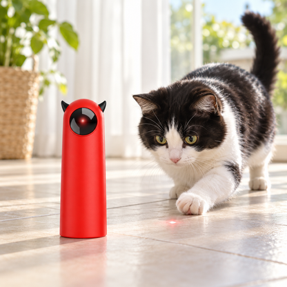 🎯 Jouet laser pour chat | Coque lisse | Maison | Fans de chats | Rouge vif