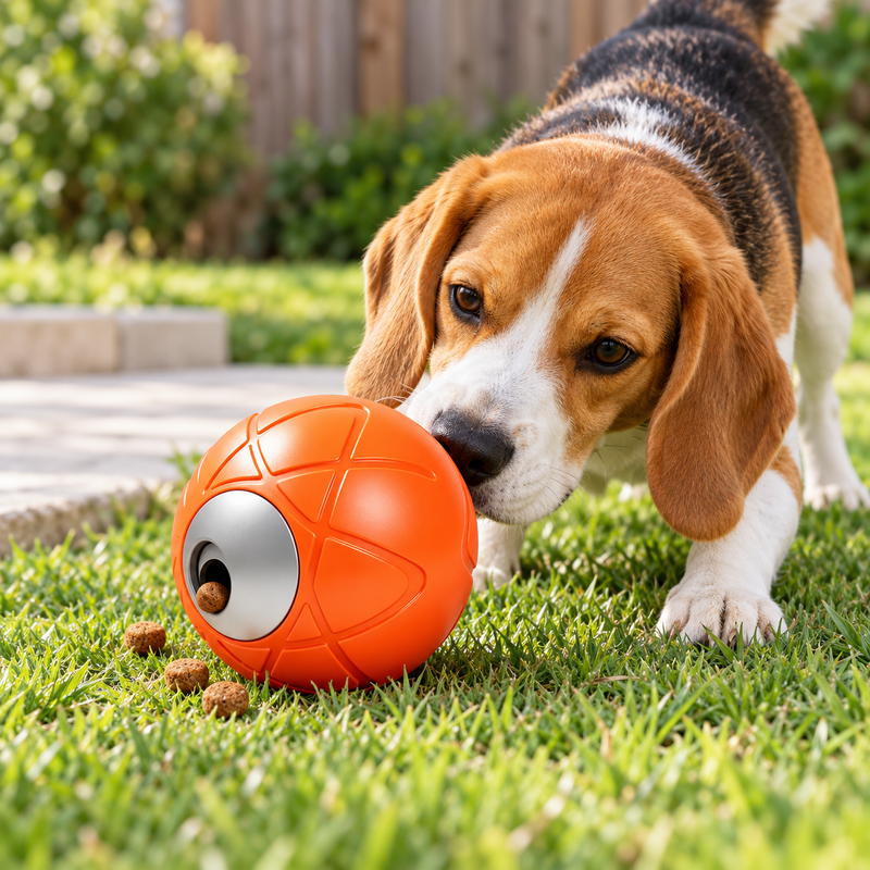 🦴 Balle à friandises | Plastique | Maison | Amis des chiens | Orange vif