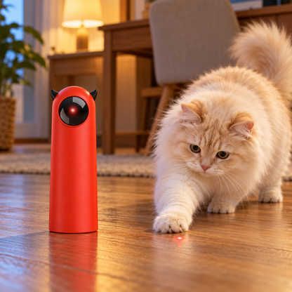 🎯 Jouet laser pour chat | Coque lisse | Maison | Fans de chats | Rouge vif