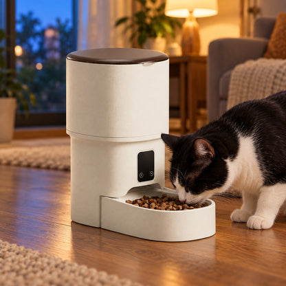 ⏰ Distributeur automatique | Plastique | Maison | Amoureux des chats | Ivoire épuré