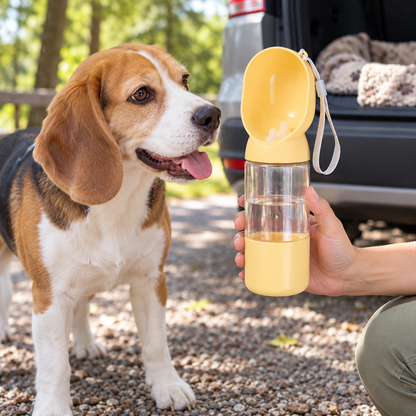 💦 Gourde pour Chien | Plastique | Balades | Maîtres | Jaune Pastel