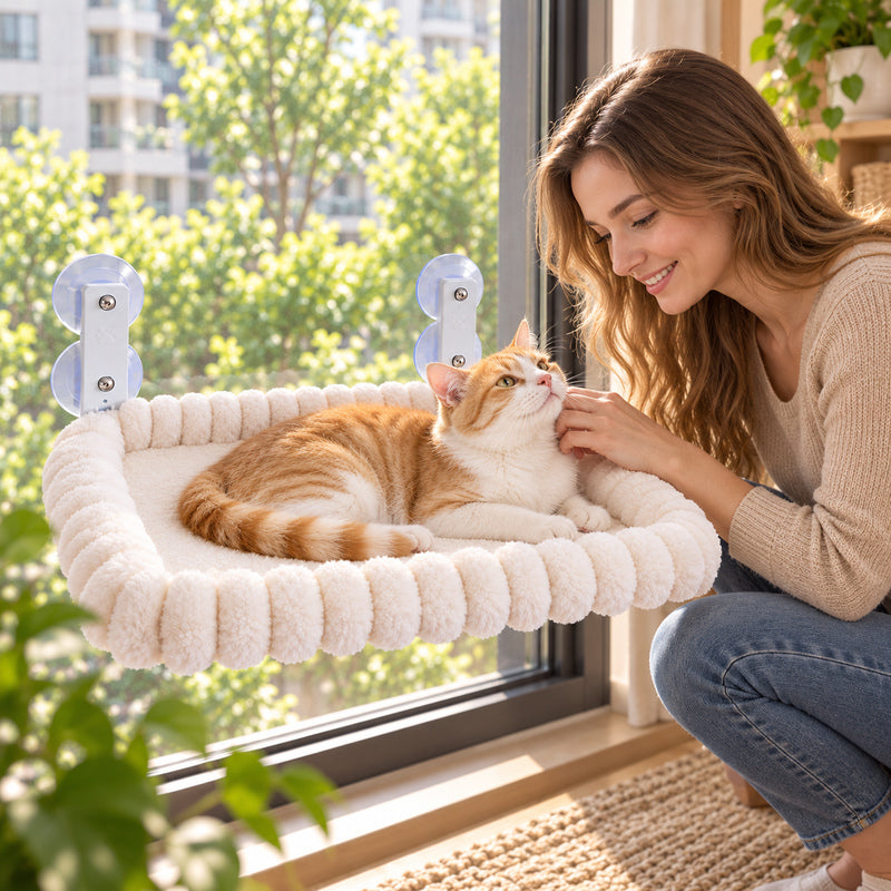☀️ Hamac pour chat | Textile doux | Fenêtre | Félinophiles | Nid panoramique