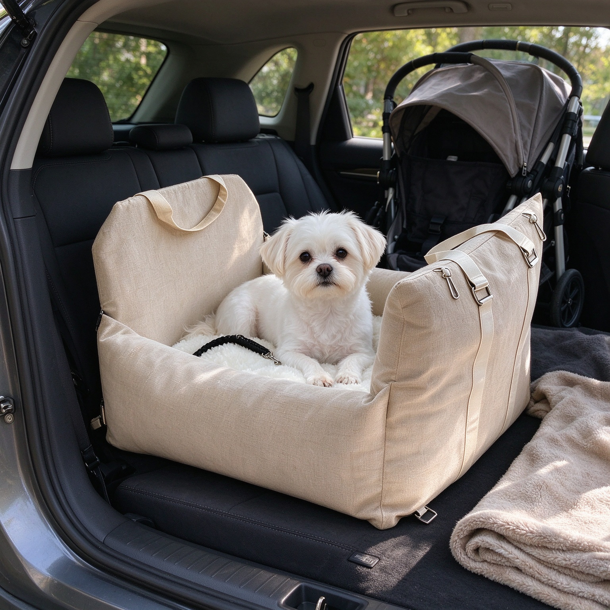 🚗 Siège auto chien | Textile | Voyages | Amis des chiens | Cocon beige