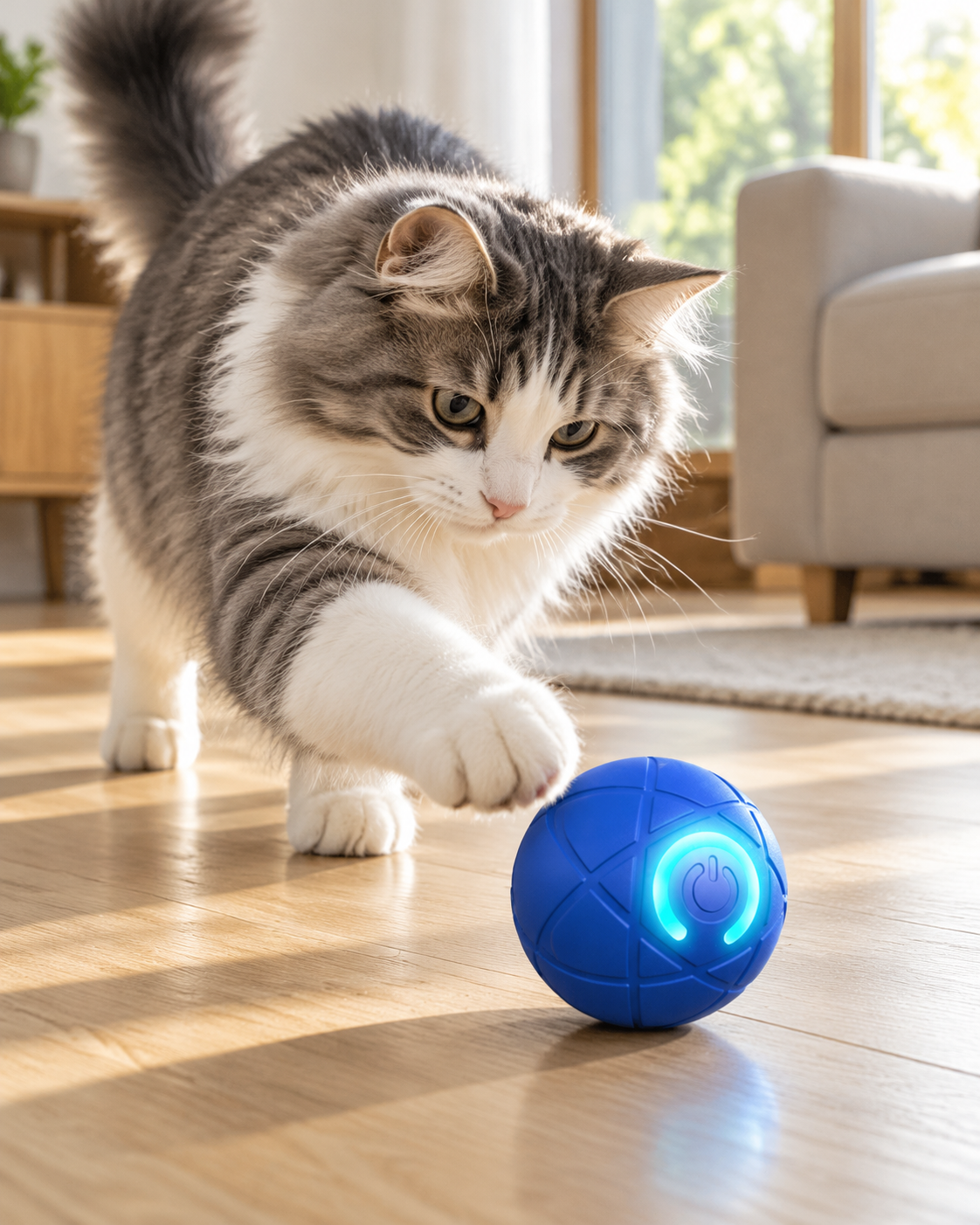 Interactive 🌰 USB‑Rechargeable Bouncing Ball Toy for Dogs