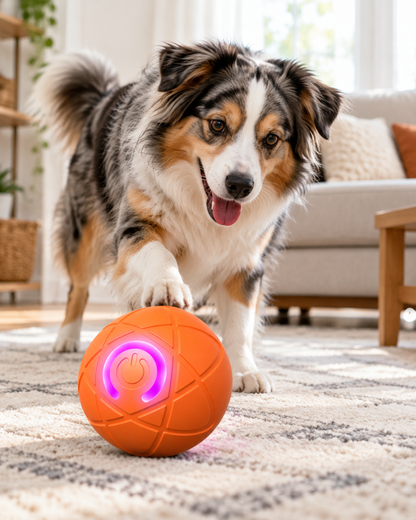 Interactive 🌰 USB‑Rechargeable Bouncing Ball Toy for Dogs
