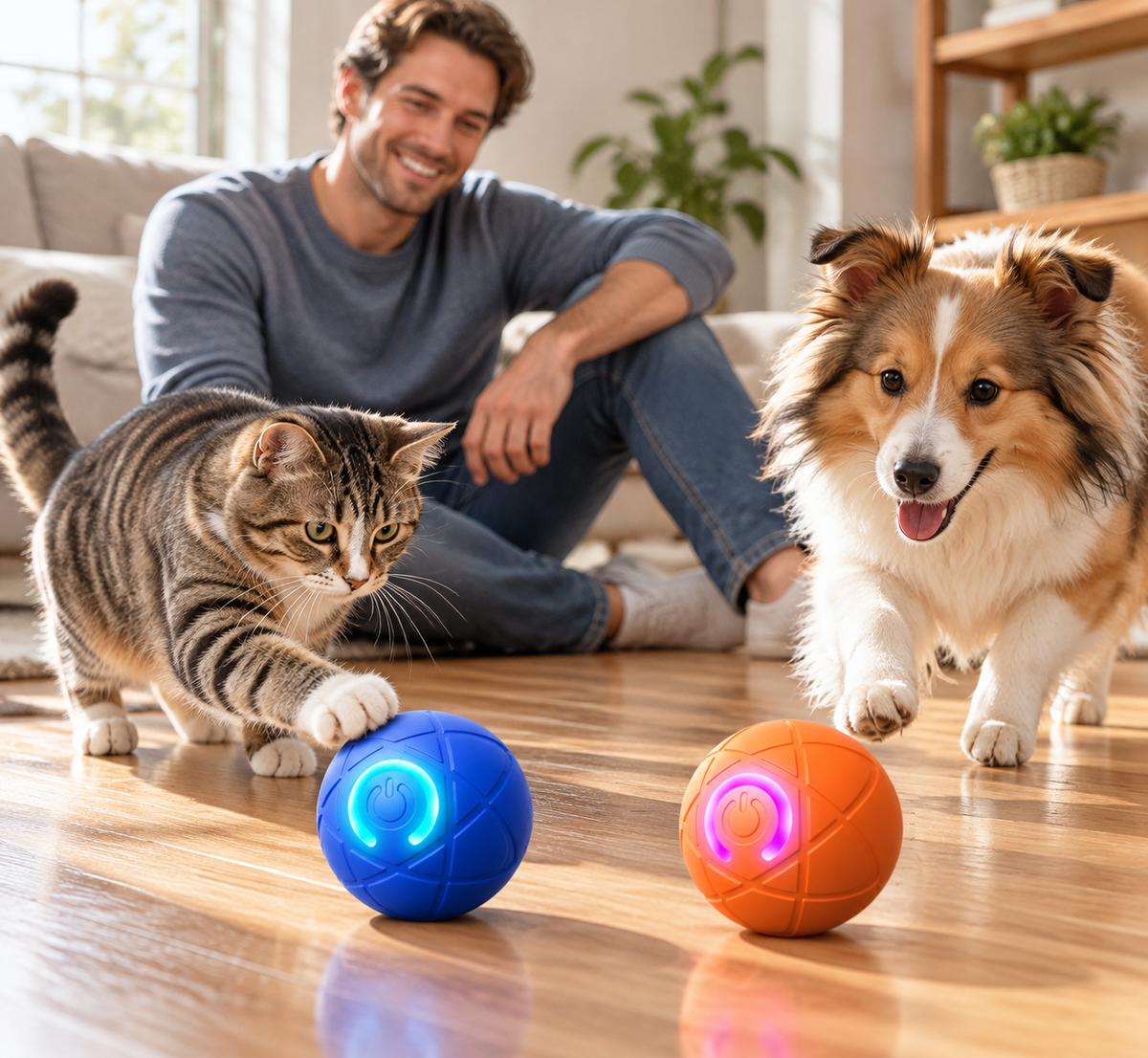 Interactive 🌰 USB‑Rechargeable Bouncing Ball Toy for Dogs