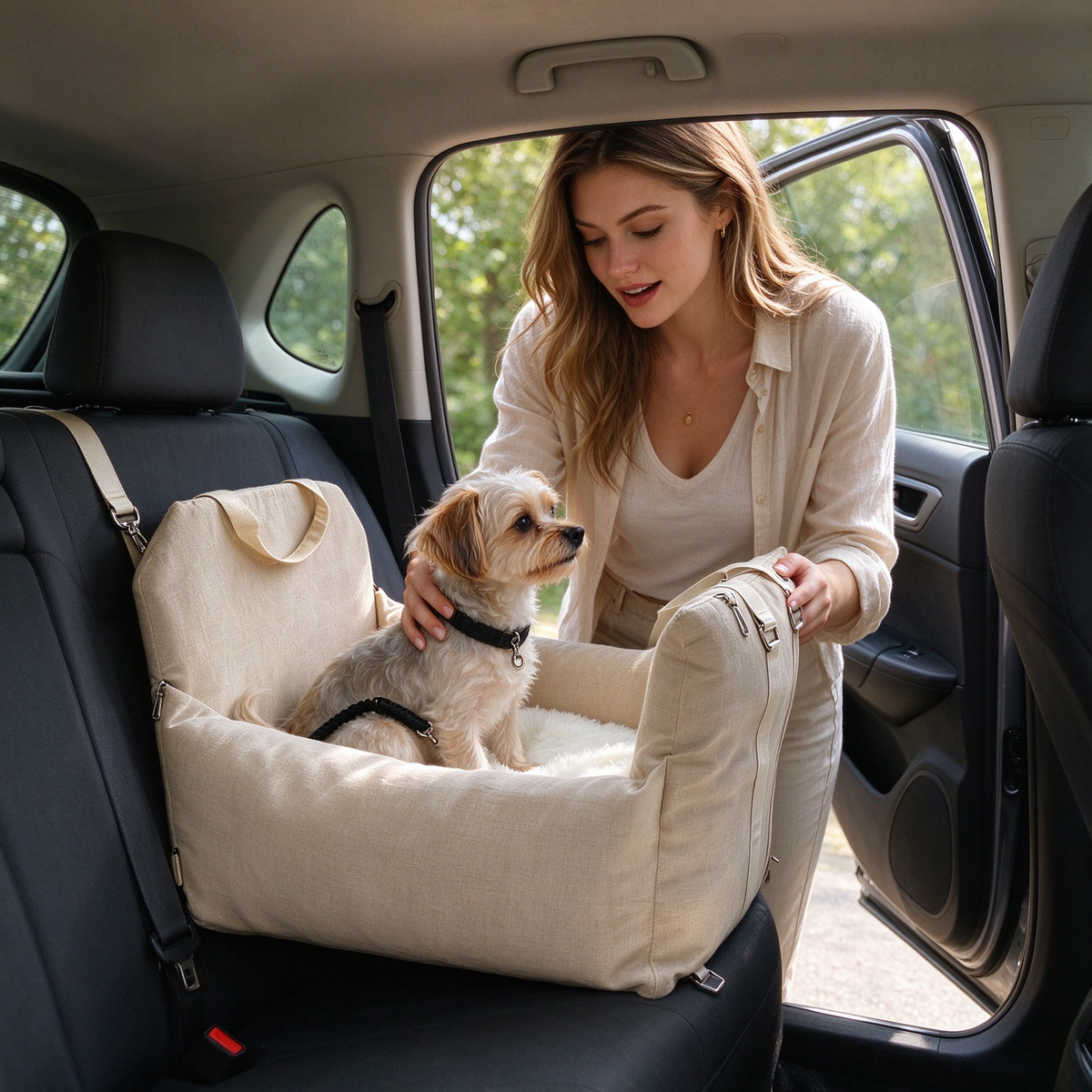 🚗 Siège auto chien | Textile | Voyages | Amis des chiens | Cocon beige