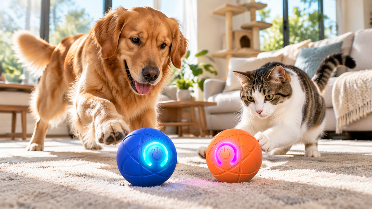 Interactive 🌰 USB‑Rechargeable Bouncing Ball Toy for Dogs